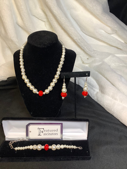 Crimson Grace Deluxe Set – Fascinator + Jewelry Set