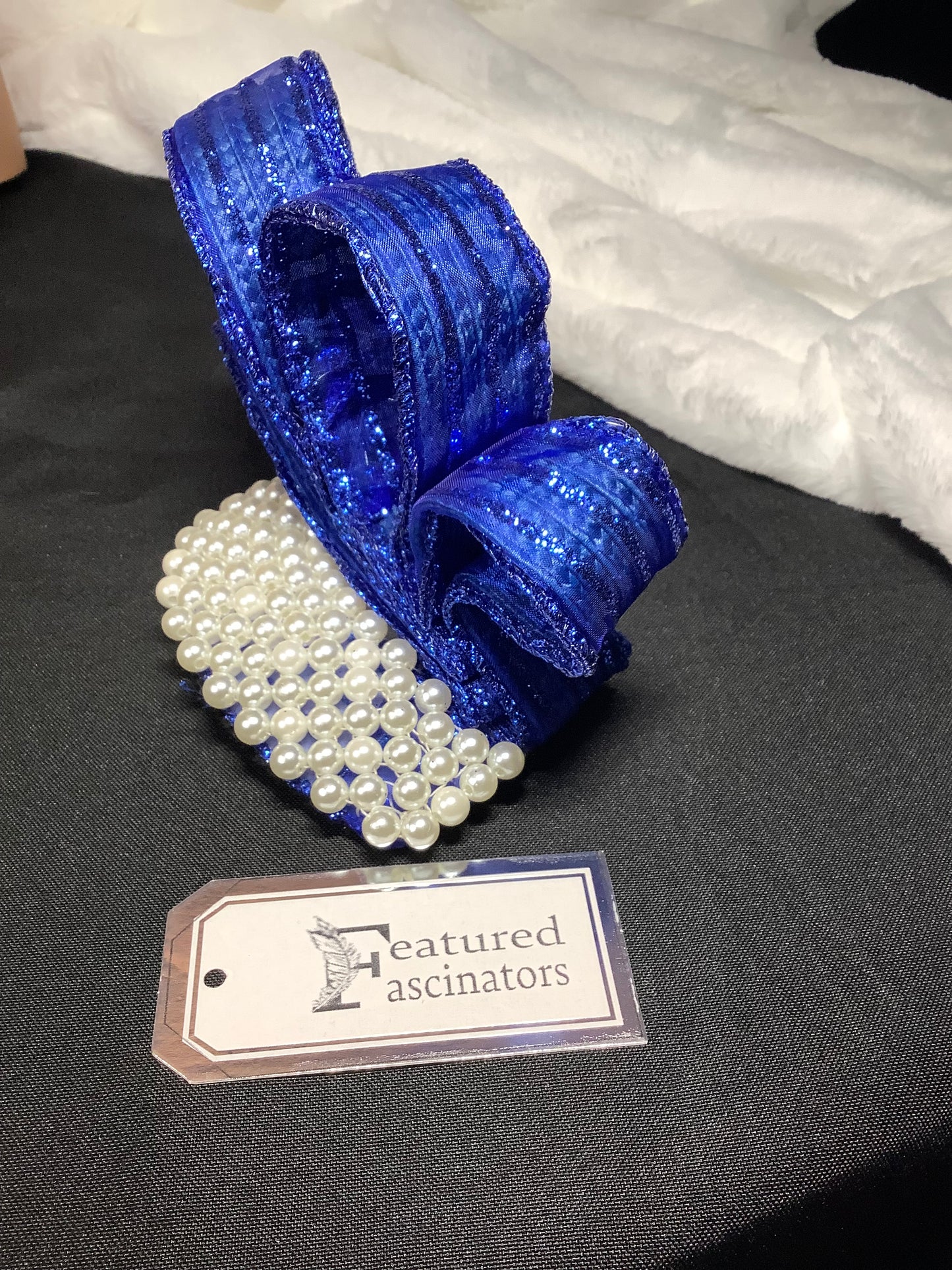 "Blue Royale 2025" – Pearl Crest Fascinator