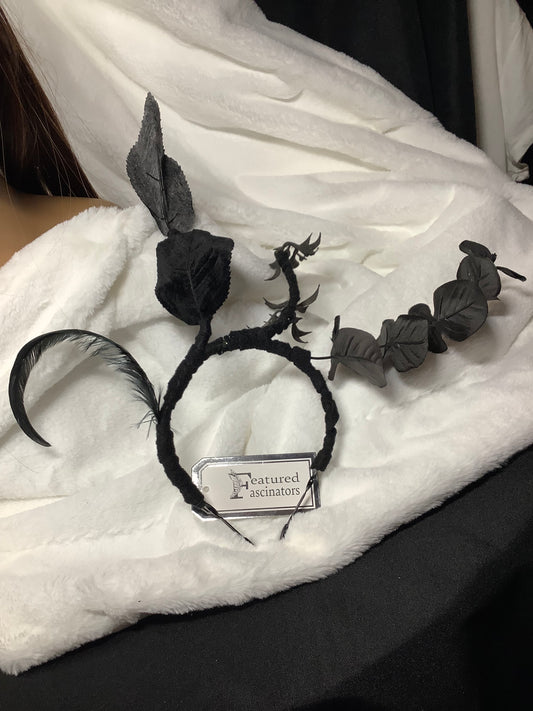 "Noir Whisper" Feather Headpiece