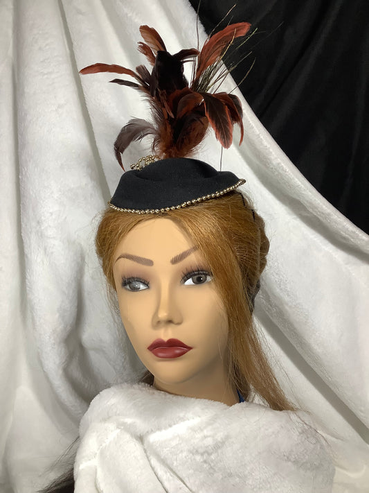 Midnight Ember Crown Fascinator