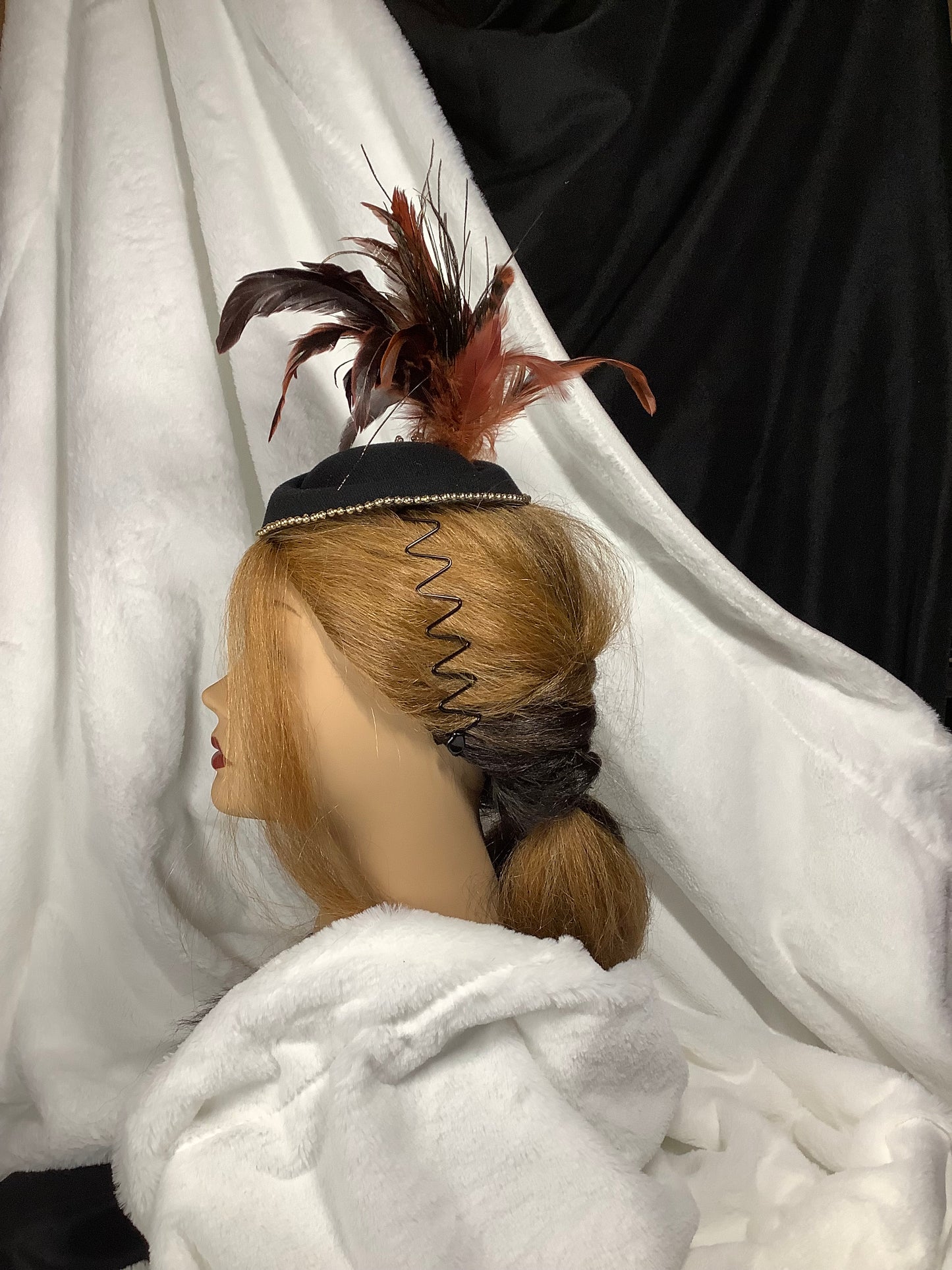 Midnight Ember Crown Fascinator