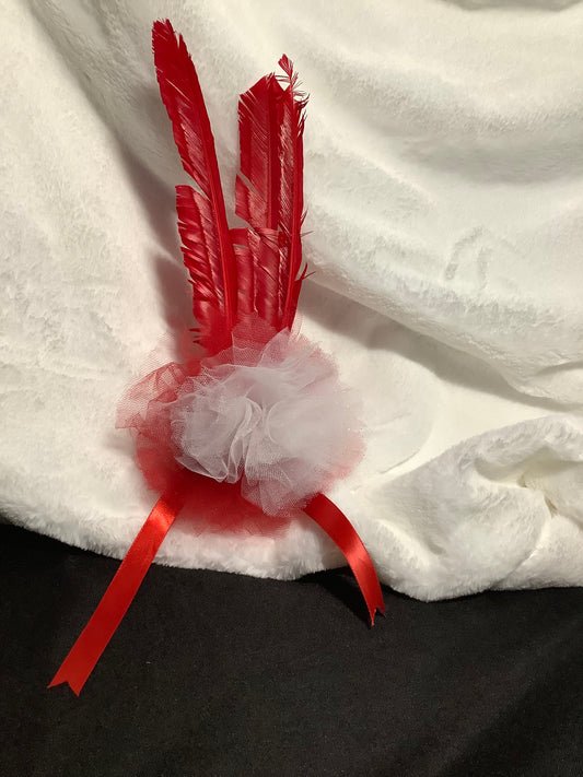"Scarlet Whimsy 2025" – Feathered Fantasy Backpiece
