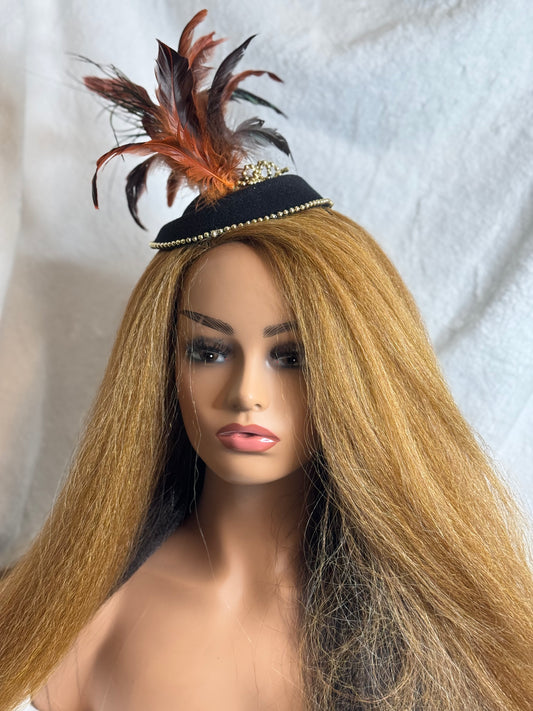 Midnight Ember Crown Fascinator