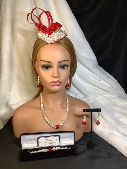 "Sweetheart 2025" – Pearl Passion Fascinator