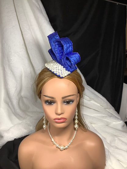 "Blue Royale 2025" – Pearl Crest Fascinator