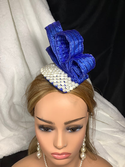 "Blue Royale 2025" – Pearl Crest Fascinator