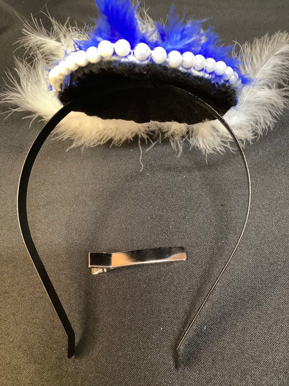 "Blue Frost 2025" – Mini Feather Crown Fascinator
