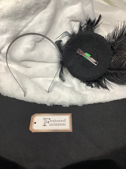 Midnight Glamour Feather Fascinator