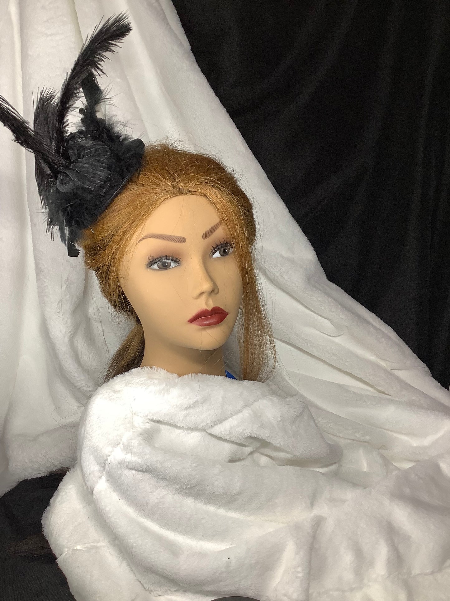 Midnight Glamour Feather Fascinator