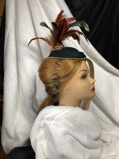 Midnight Ember Crown Fascinator