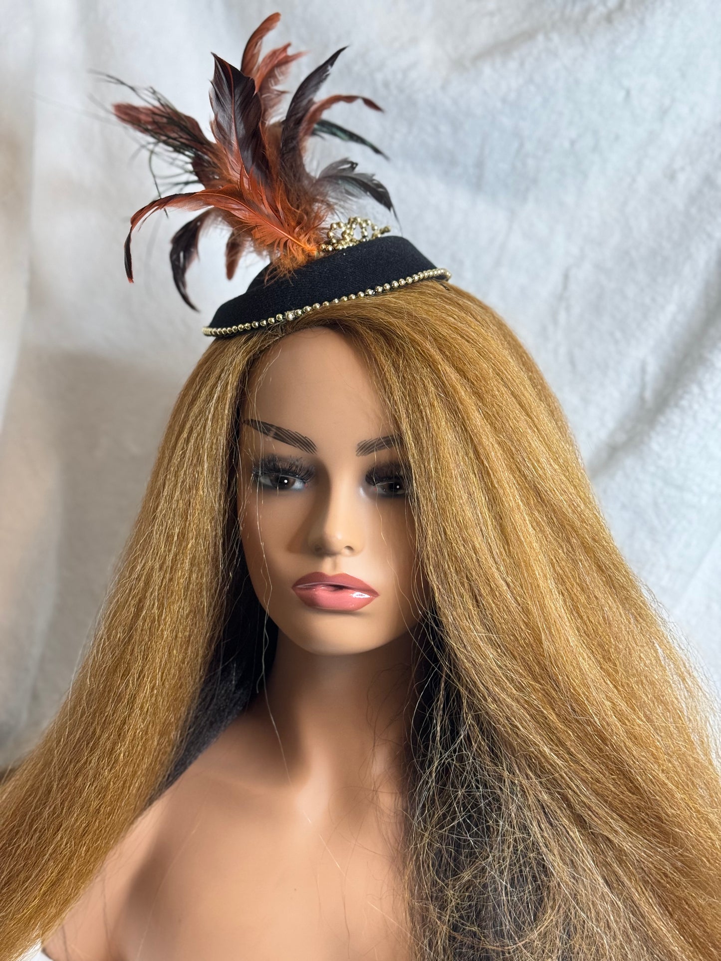 Midnight Ember Crown Fascinator
