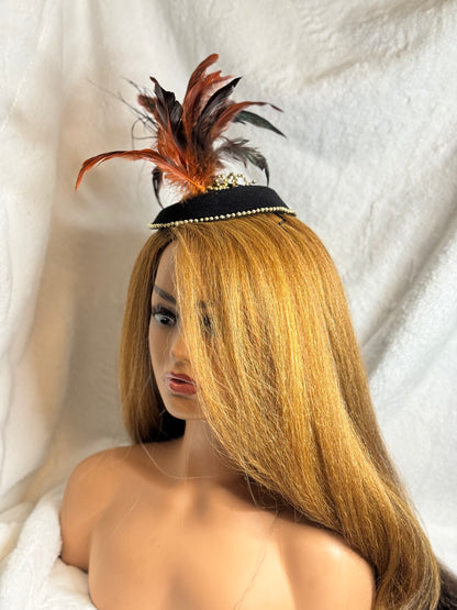 Midnight Ember Crown Fascinator